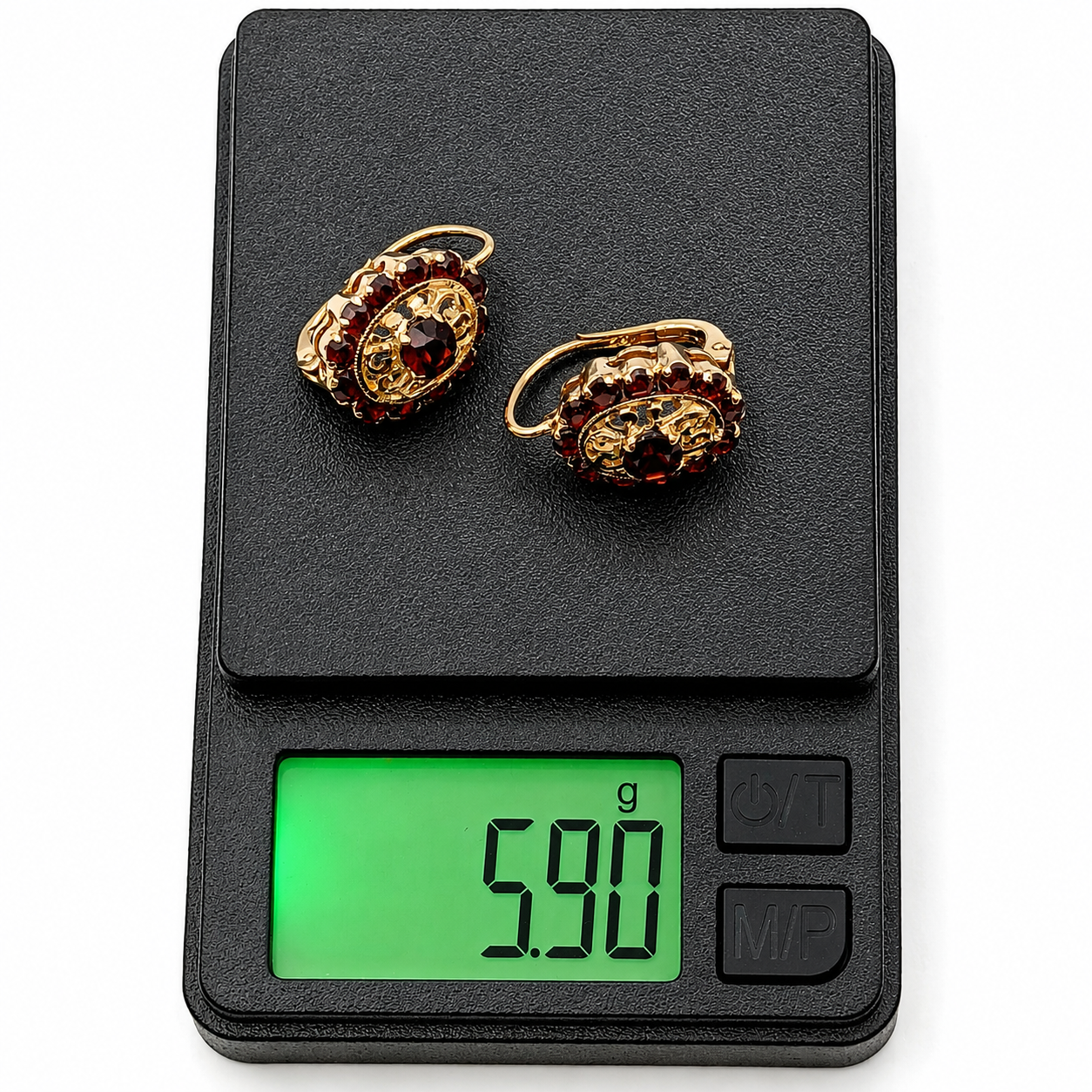 Orecchini - 18 carati Oro giallo - 1.60ct. tw. Granato - Made in Italy - Handmade
