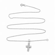 Collana con ciondolo - 18 carati Oro bianco - 0.24ct. tw. Diamante (Naturale) - Made in Italy - Handmade