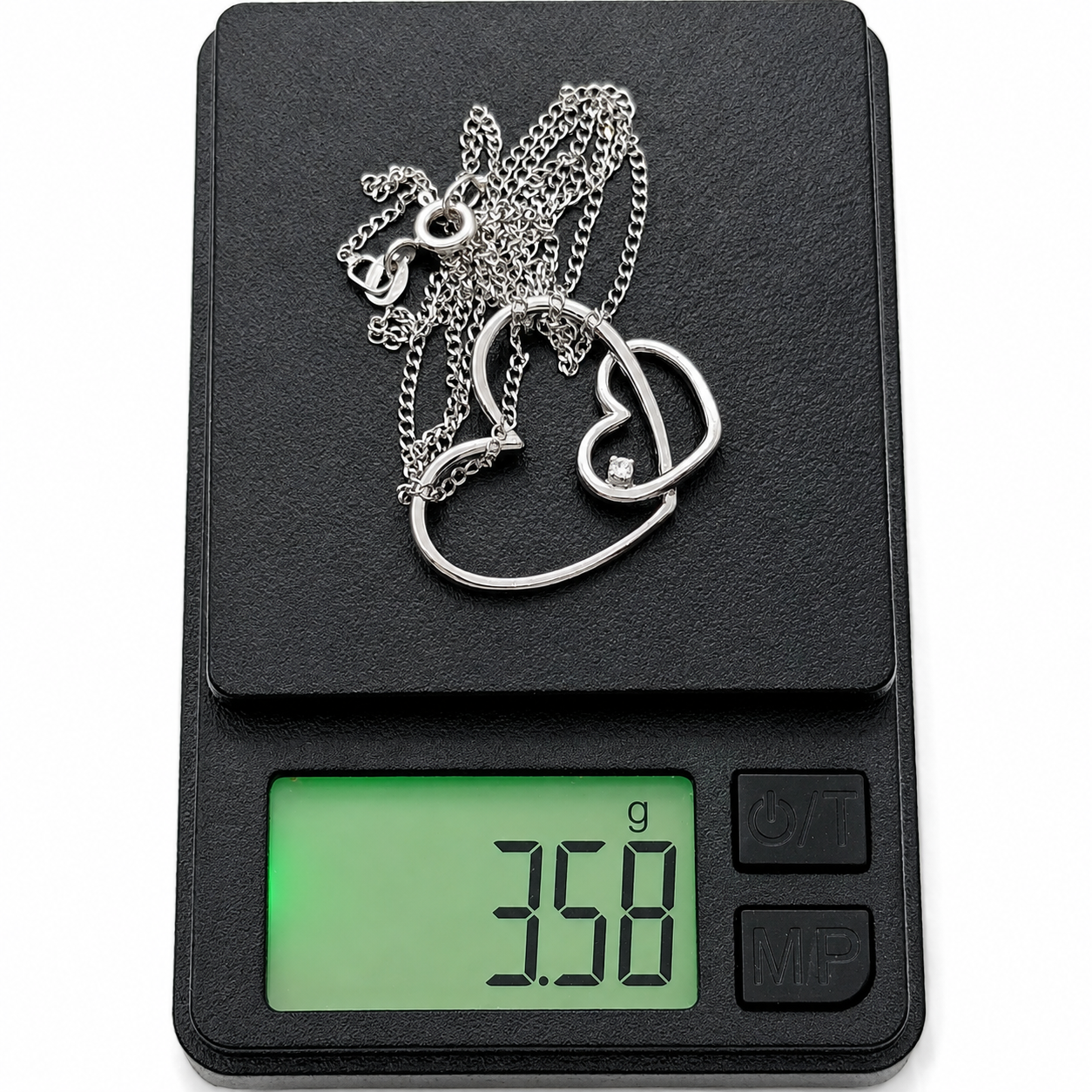 Collana con ciondolo - 18 carati Oro bianco - 0.02ct. tw. Diamante (Naturale) - Made in Italy - Handmade