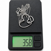 Collana con ciondolo - 18 carati Oro bianco - 0.02ct. tw. Diamante (Naturale) - Made in Italy - Handmade