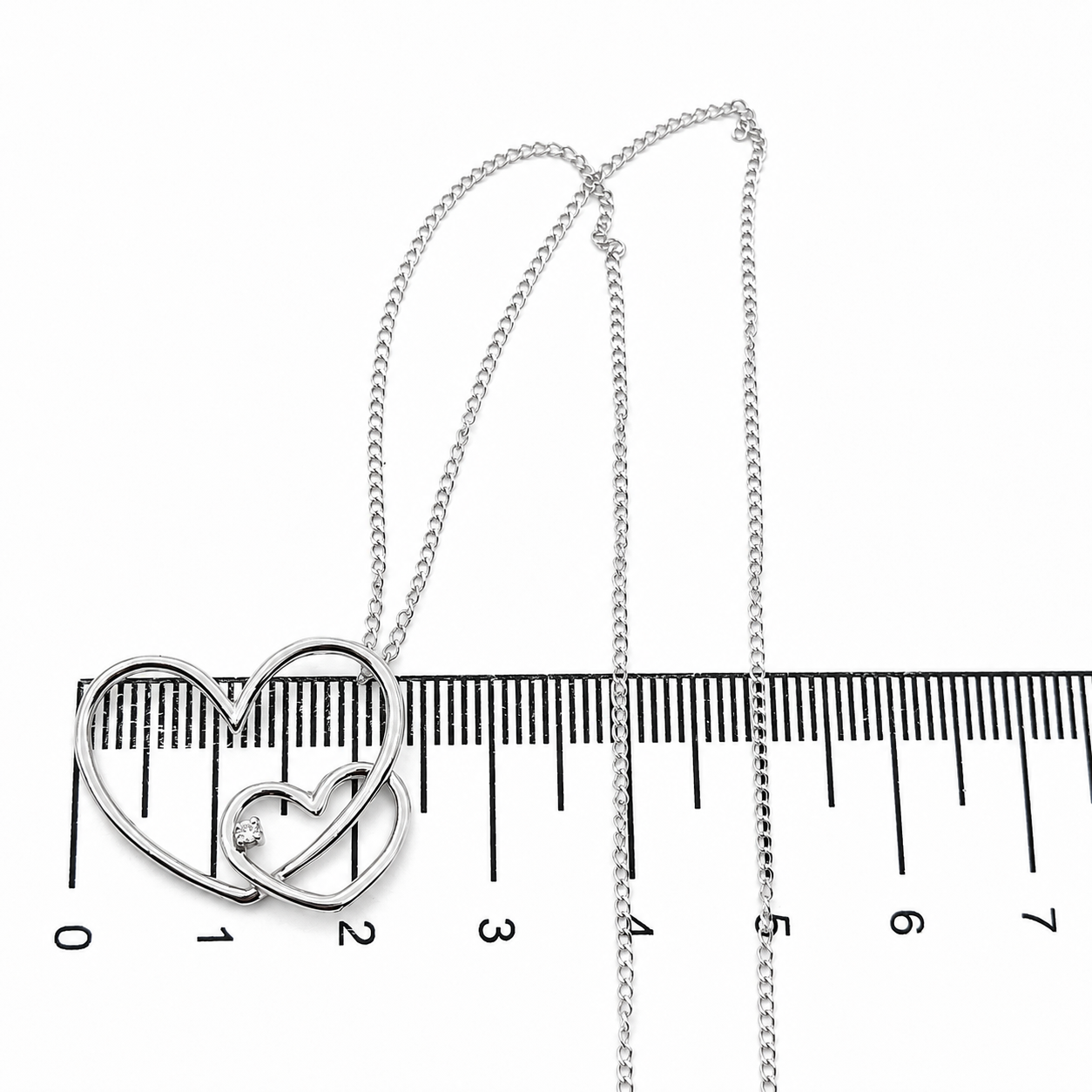 Collana con ciondolo - 18 carati Oro bianco - 0.02ct. tw. Diamante (Naturale) - Made in Italy - Handmade