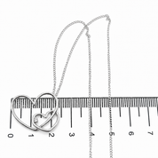 Collana con ciondolo - 18 carati Oro bianco - 0.02ct. tw. Diamante (Naturale) - Made in Italy - Handmade