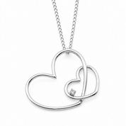 Collana con ciondolo - 18 carati Oro bianco - 0.02ct. tw. Diamante (Naturale) - Made in Italy - Handmade