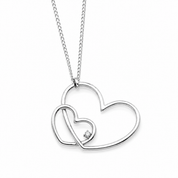 Collana con ciondolo - 18 carati Oro bianco - 0.02ct. tw. Diamante (Naturale) - Made in Italy - Handmade