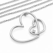 Collana con ciondolo - 18 carati Oro bianco - 0.02ct. tw. Diamante (Naturale) - Made in Italy - Handmade