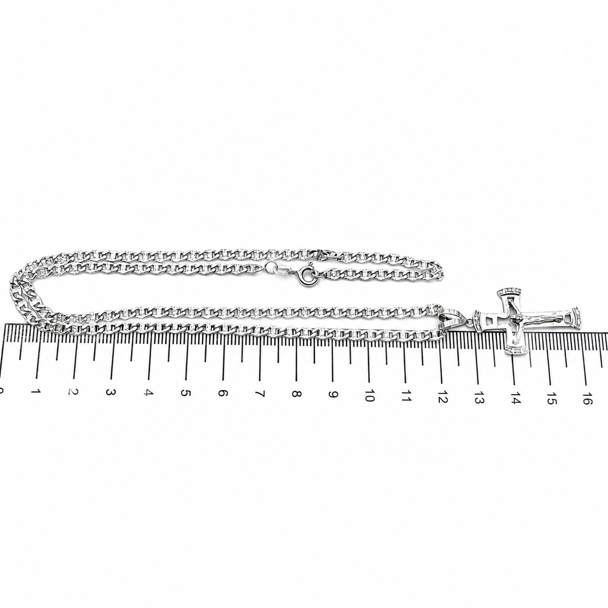 Collana con ciondolo - 18 carati Oro bianco - 0.08ct. tw. Diamante (Naturale)