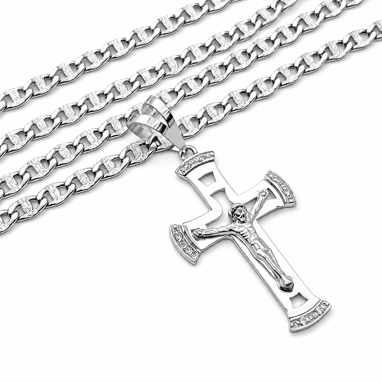 Collana con ciondolo - 18 carati Oro bianco - 0.08ct. tw. Diamante (Naturale)