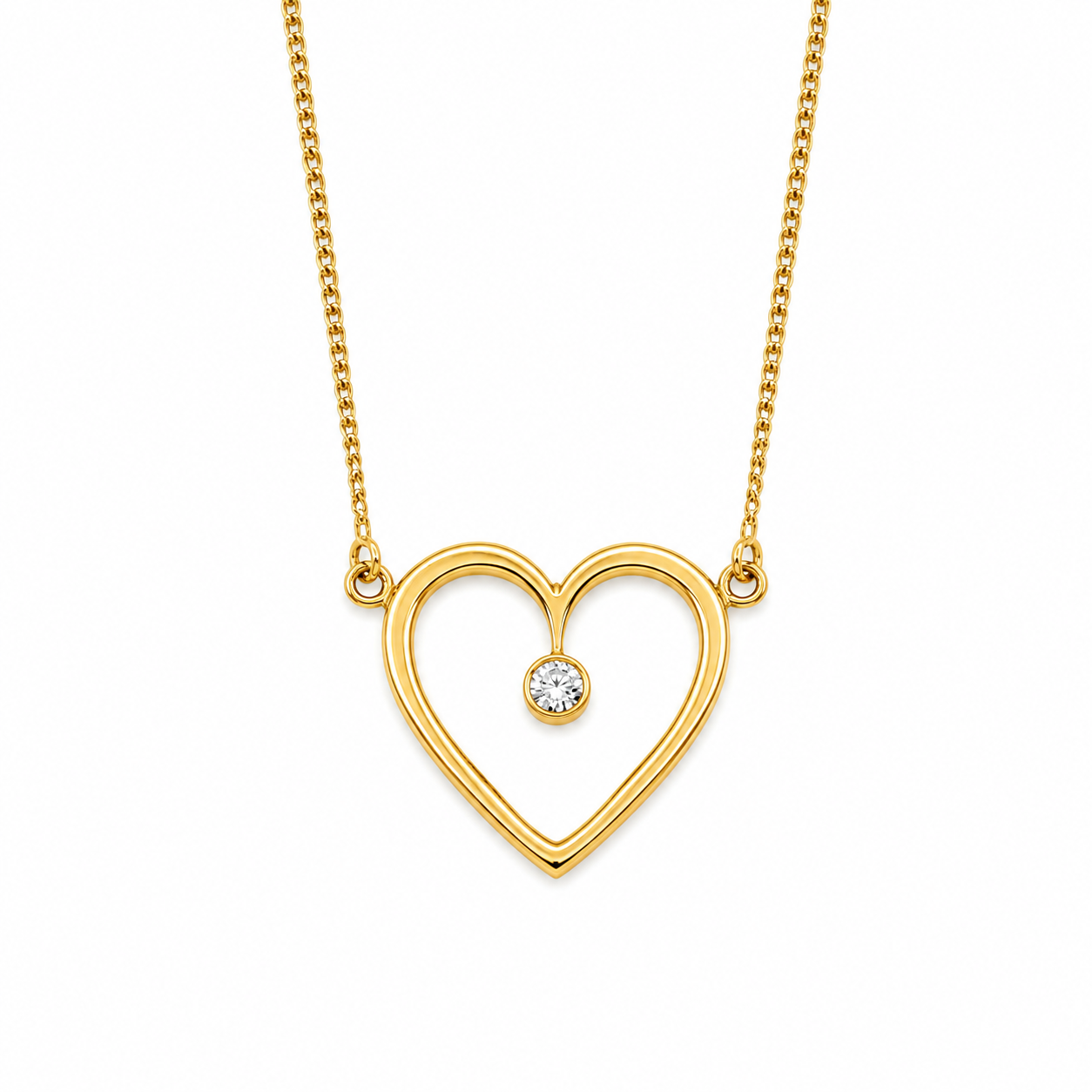 Collana con ciondolo - 18 carati Oro giallo - 0.10ct. tw. Diamante (Naturale) - Made in Italy - Handmade