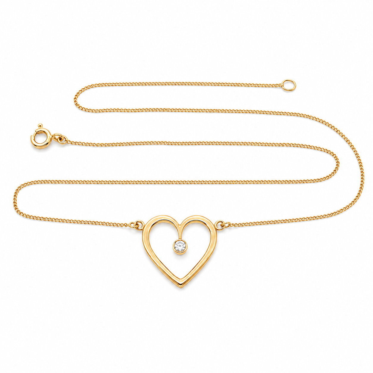 Collana con ciondolo - 18 carati Oro giallo - 0.10ct. tw. Diamante (Naturale) - Made in Italy - Handmade