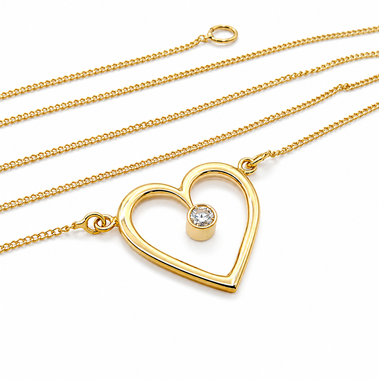 Collana con ciondolo - 18 carati Oro giallo - 0.10ct. tw. Diamante (Naturale) - Made in Italy - Handmade