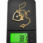 Collana con ciondolo - 18 carati Oro giallo - 0.10ct. tw. Diamante (Naturale) - Made in Italy - Handmade
