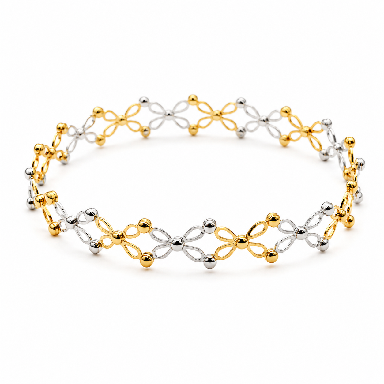 Bracciale - 18 carati Oro giallo, Oro bianco - Made in Italy - Anello