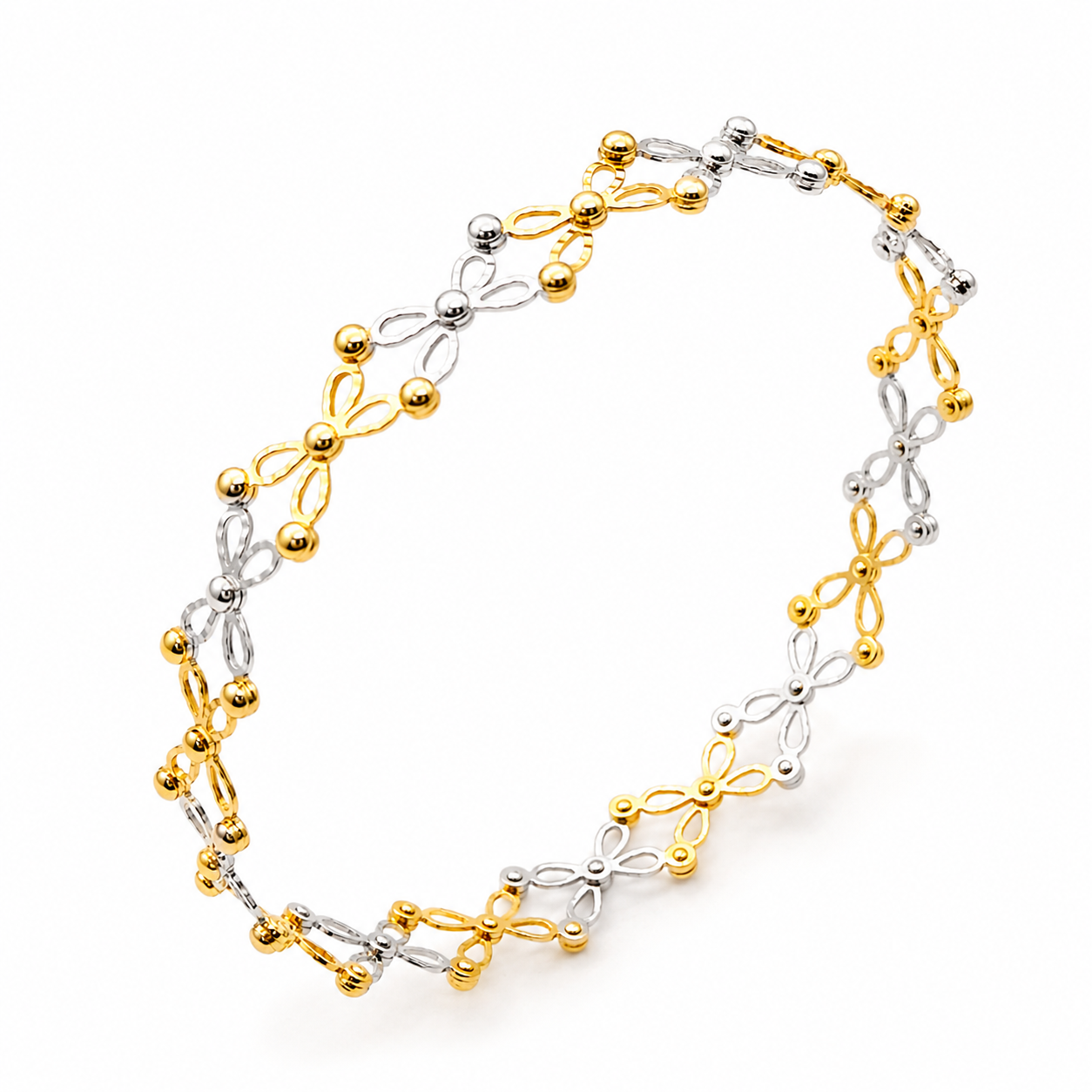Bracciale - 18 carati Oro giallo, Oro bianco - Made in Italy - Anello