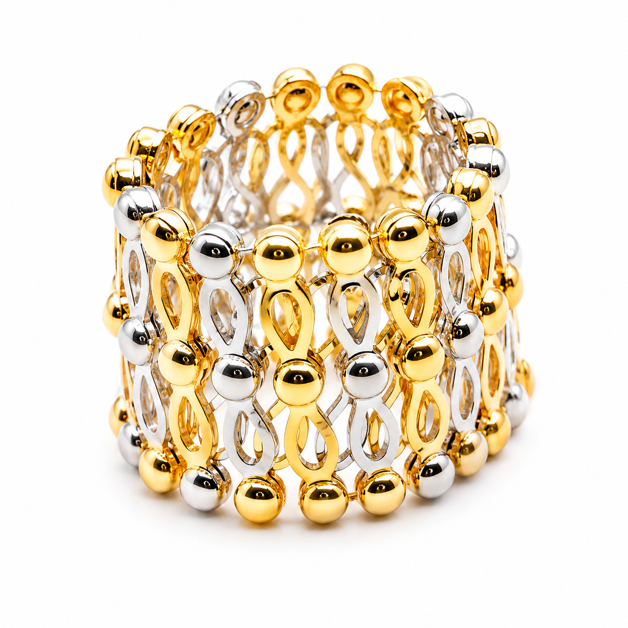 Bracciale - 18 carati Oro giallo, Oro bianco - Made in Italy - Anello