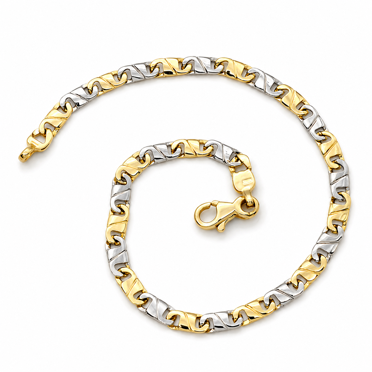 Bracciale - 18 carati Oro giallo, Oro bianco - Made in Italy - Handmade