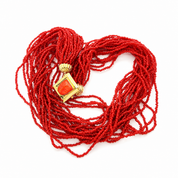 Collana - 18 carati Oro giallo Corallo - Made in Italy - Handmade
