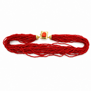 Collana - 18 carati Oro giallo Corallo - Made in Italy - Handmade