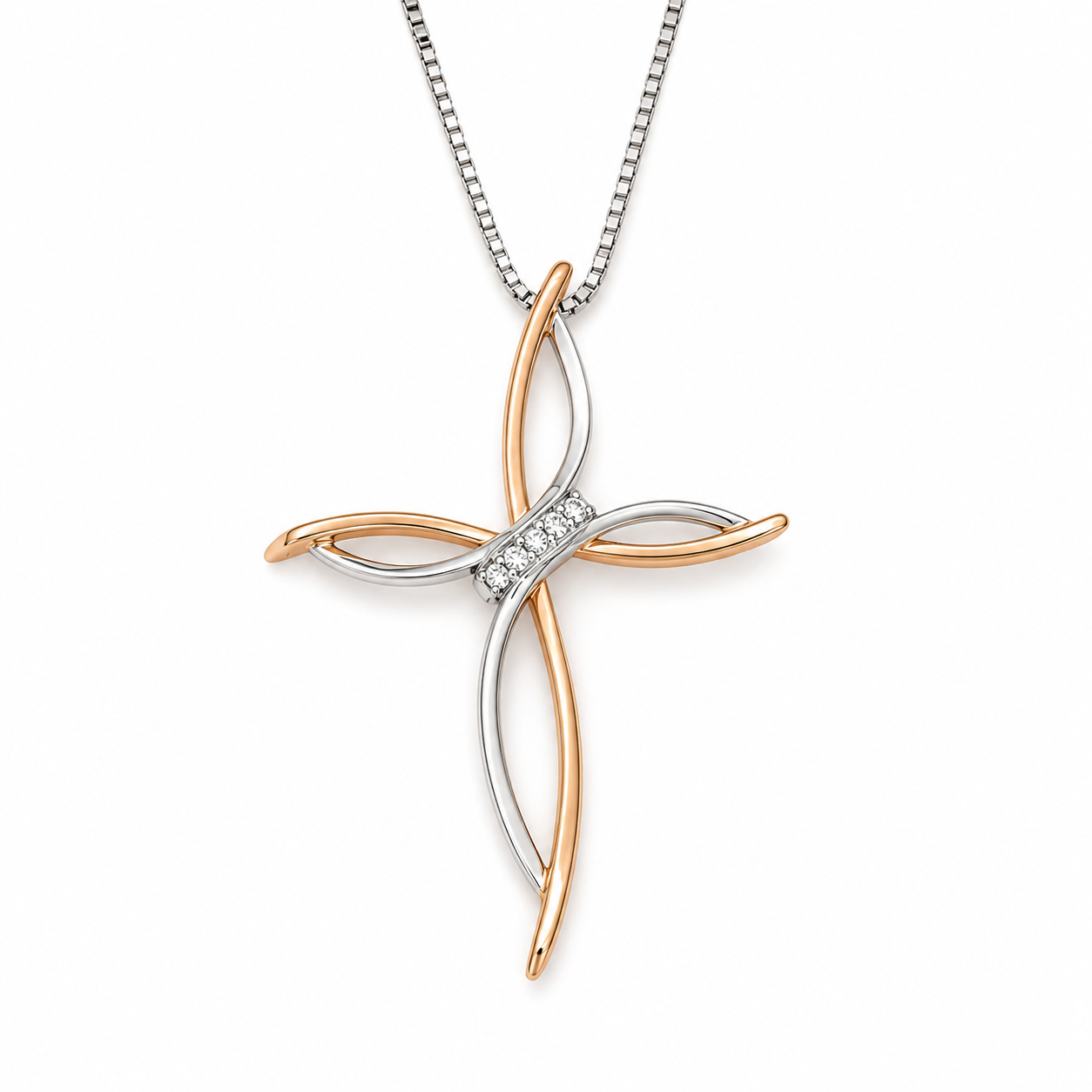 Collana con ciondolo - 18 carati Oro bianco - 0.05ct. tw. Diamante (Naturale) - Made in Italy - D&D
