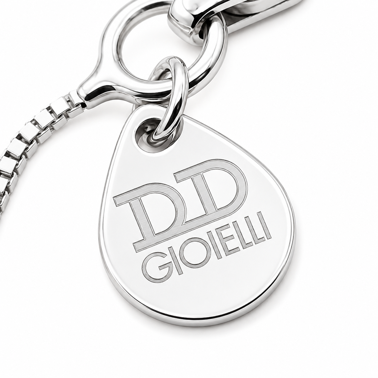Collana con ciondolo - 18 carati Oro bianco - 0.05ct. tw. Diamante (Naturale) - Made in Italy - D&D