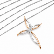 Collana con ciondolo - 18 carati Oro bianco - 0.05ct. tw. Diamante (Naturale) - Made in Italy - D&D