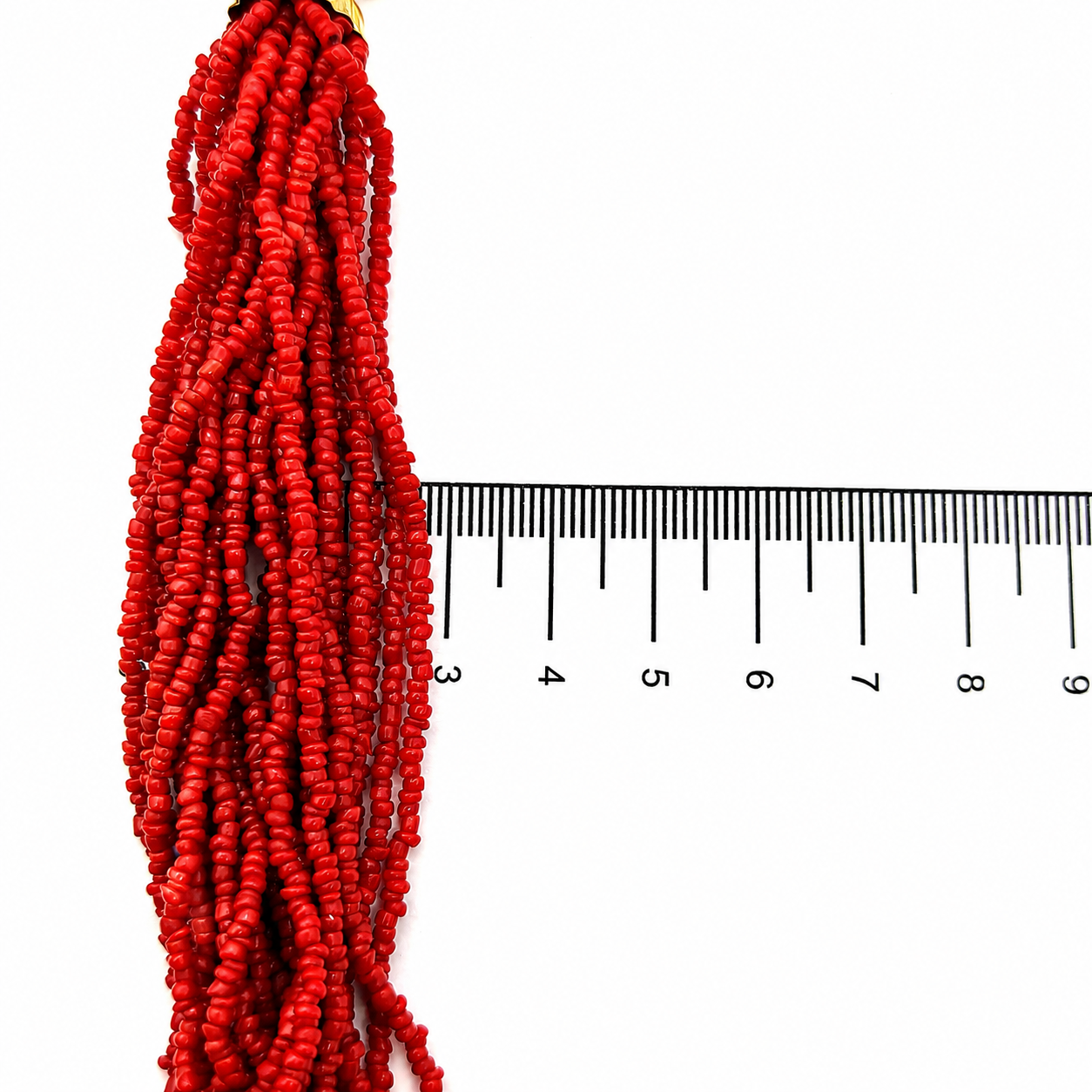 Collana - 18 carati Oro giallo Corallo - Made in Italy - Handmade