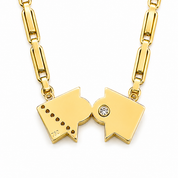 Collana con ciondolo - 18 carati Oro bianco, Oro giallo- 0.46ct. tw. Diamante (Naturale) - Made in Italy - HAndmade