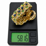 Bracciale - 18 carati Oro giallo, Oro bianco-Zaffiro - Smeraldo - Handmade - Made in Italy
