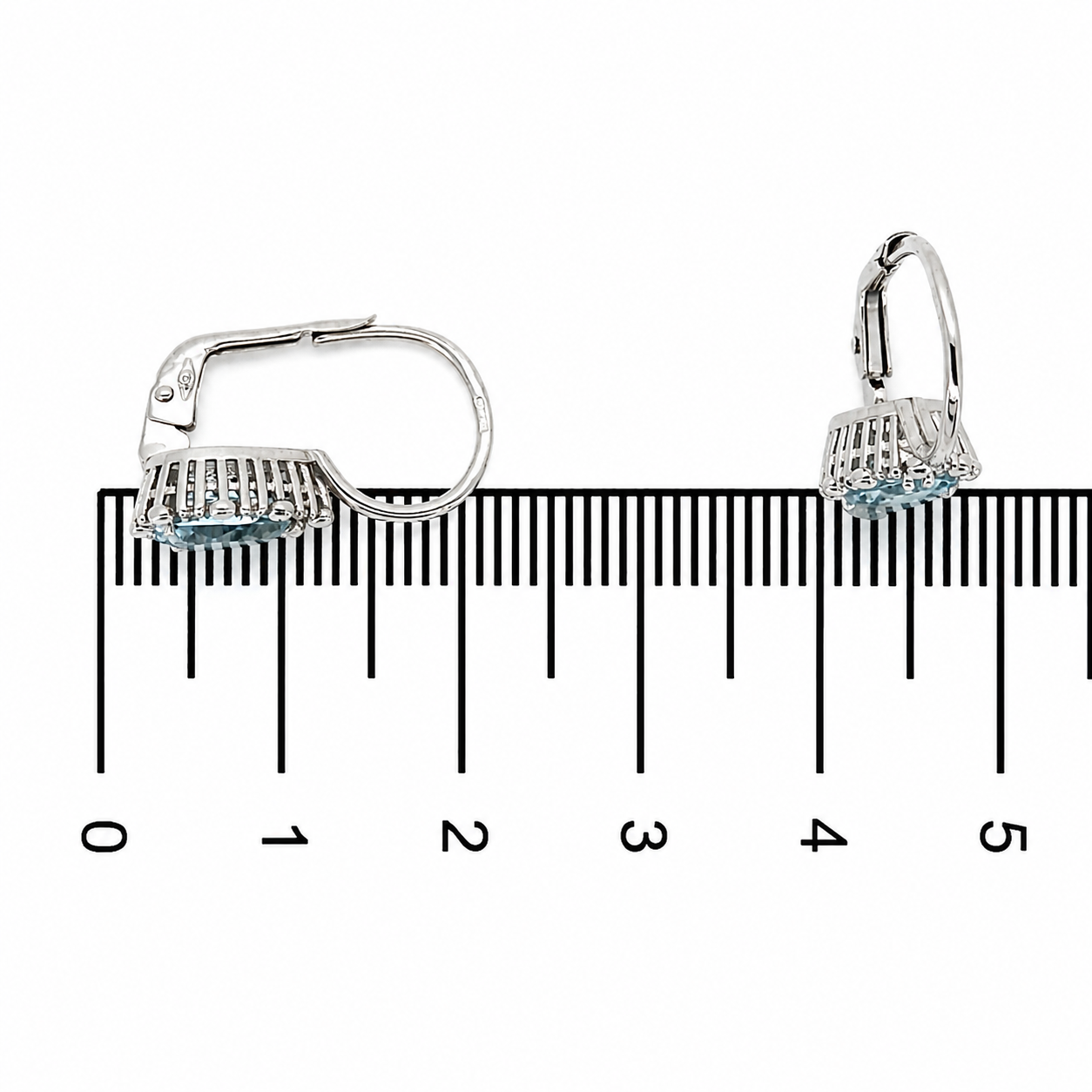 Orecchini - 18 carati Oro bianco - 1.64ct. tw. Acquamarina - Diamante - Made in Italy . Handmade