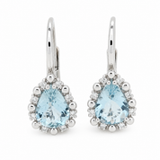 Orecchini - 18 carati Oro bianco - 1.64ct. tw. Acquamarina - Diamante - Made in Italy . Handmade
