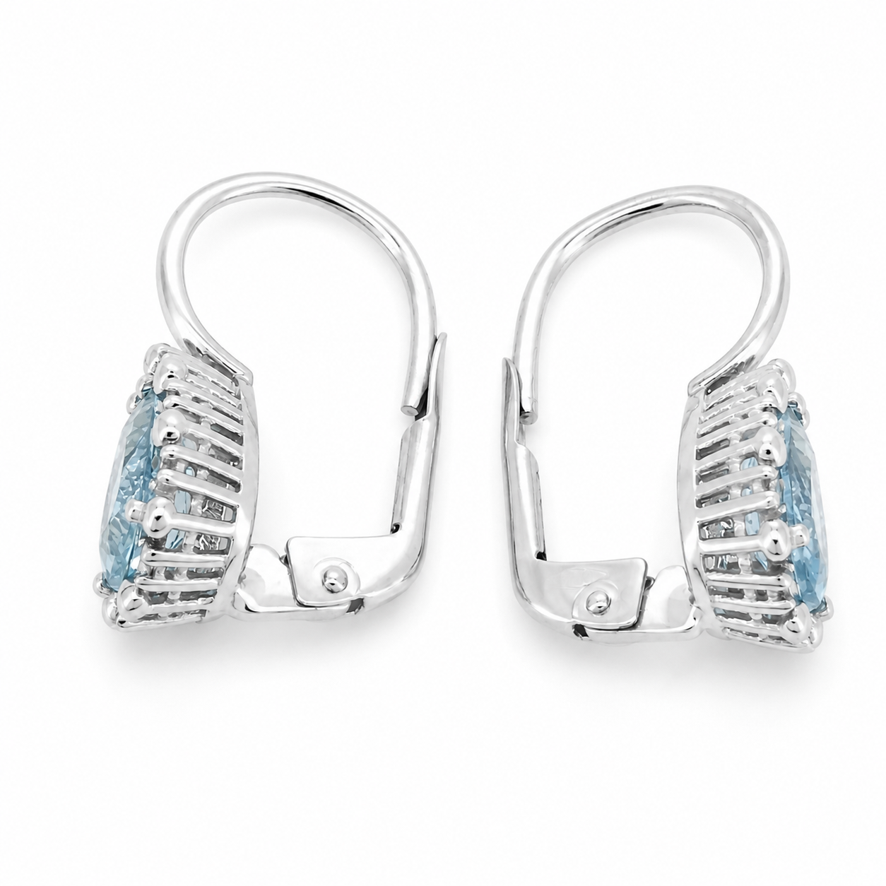 Orecchini - 18 carati Oro bianco - 1.64ct. tw. Acquamarina - Diamante - Made in Italy . Handmade