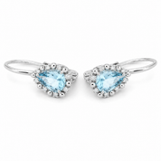 Orecchini - 18 carati Oro bianco - 1.66ct. tw. Acquamarina - Diamante