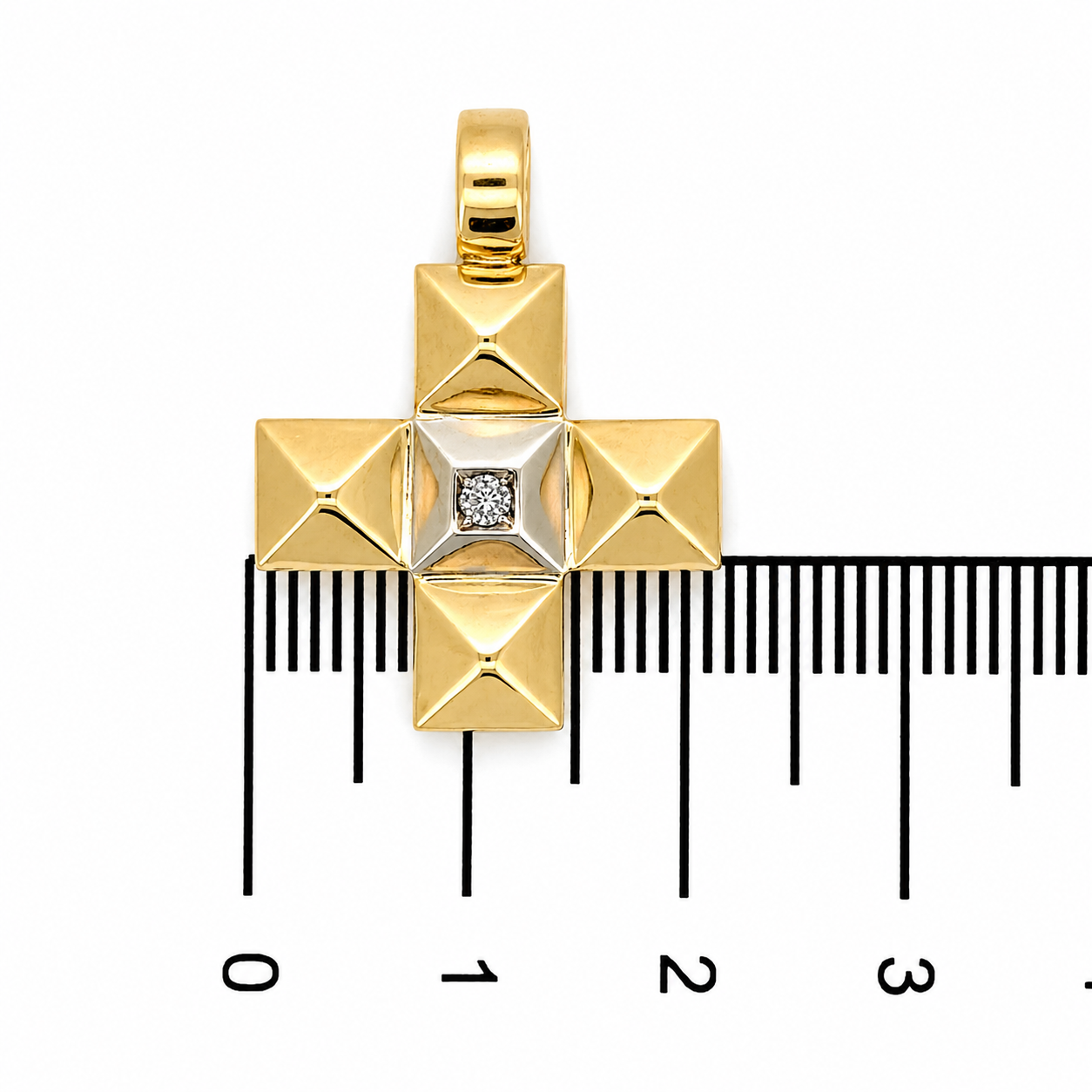 Ciondolo - 18 carati Oro giallo, Oro bianco - 0.024ct. tw. Diamante (Naturale)
