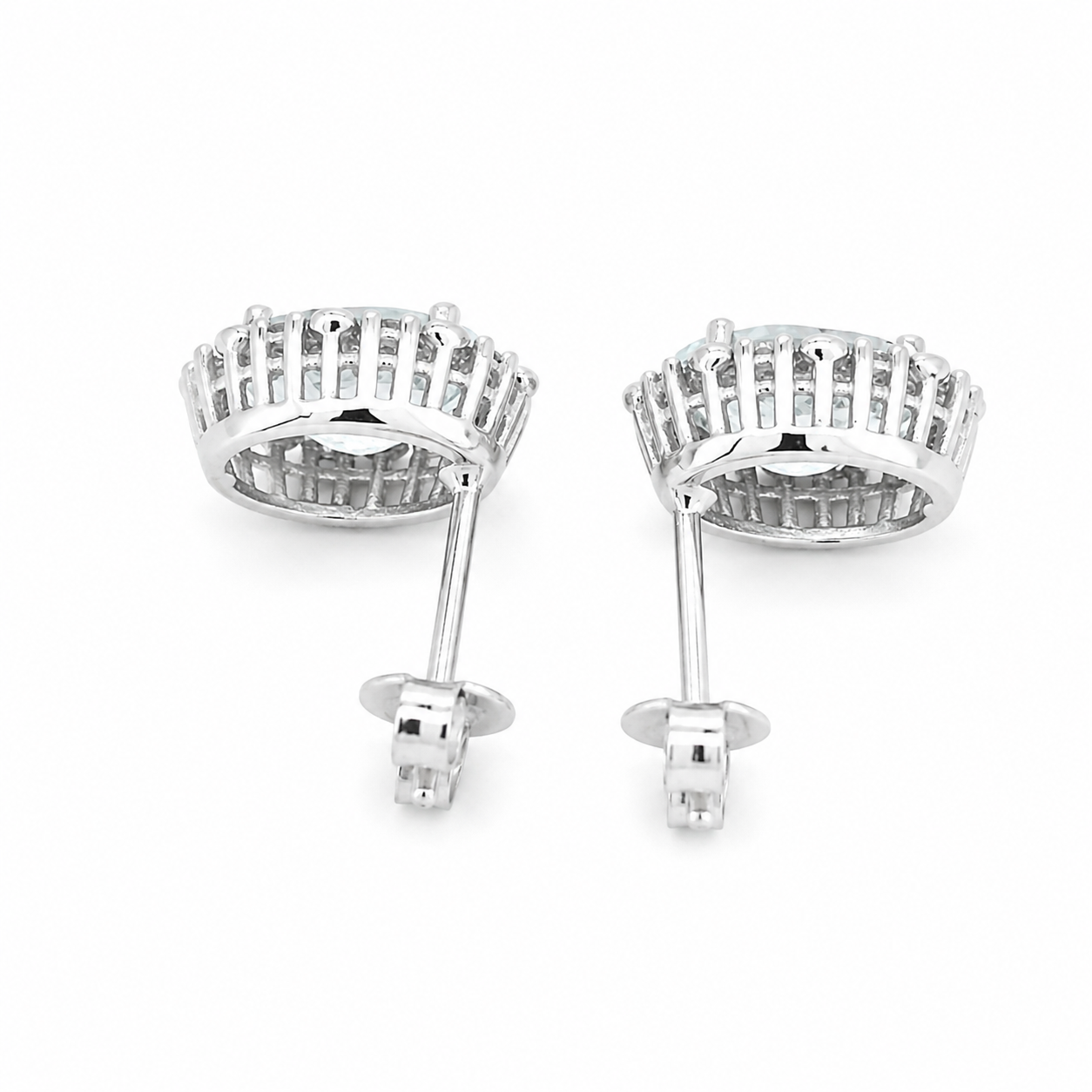 Orecchini - 18 carati Oro bianco - 2.24ct. tw. Acquamarina - Diamante