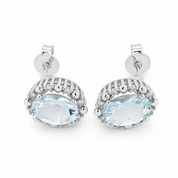 Orecchini - 18 carati Oro bianco - 2.24ct. tw. Acquamarina - Diamante