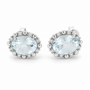 Orecchini - 18 carati Oro bianco - 2.24ct. tw. Acquamarina - Diamante