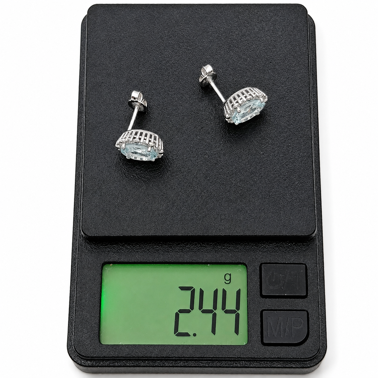 Orecchini - 18 carati Oro bianco - 2.24ct. tw. Acquamarina - Diamante