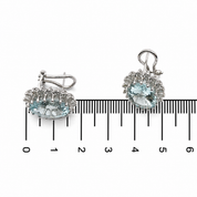 Orecchini - 18 carati Oro bianco - 10.80ct. tw. Acquamarina - Diamante