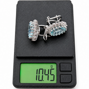 Orecchini - 18 carati Oro bianco - 10.80ct. tw. Acquamarina - Diamante