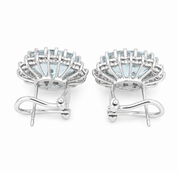 Orecchini - 18 carati Oro bianco - 10.80ct. tw. Acquamarina - Diamante