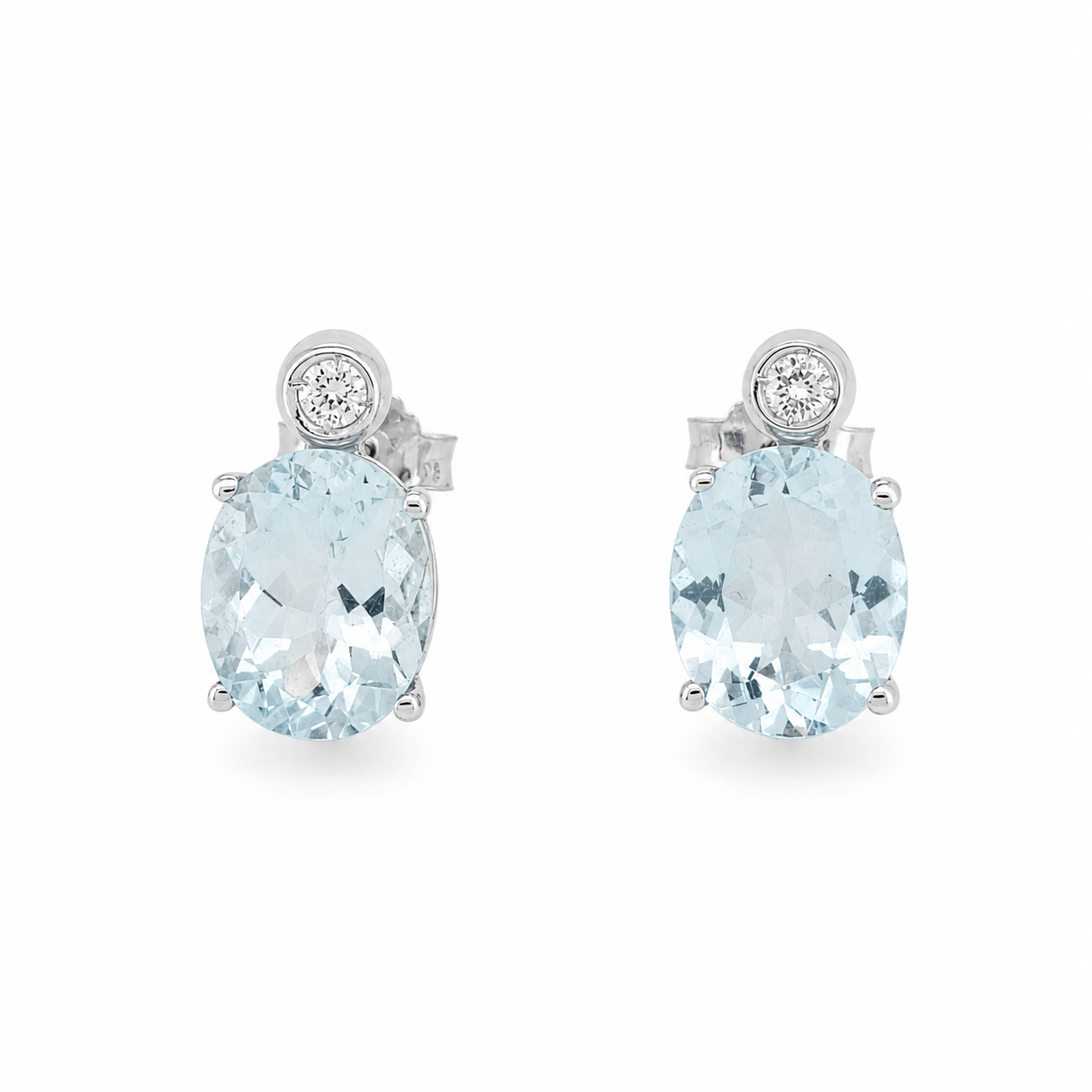 Orecchini - 18 carati Oro bianco - 4.80ct. tw. Acquamarina - Diamante - Made in Italy - Handmade