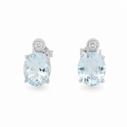 Orecchini - 18 carati Oro bianco - 4.80ct. tw. Acquamarina - Diamante - Made in Italy - Handmade