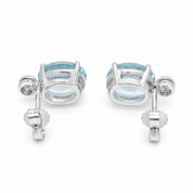 Orecchini - 18 carati Oro bianco - 4.80ct. tw. Acquamarina - Diamante - Made in Italy - Handmade