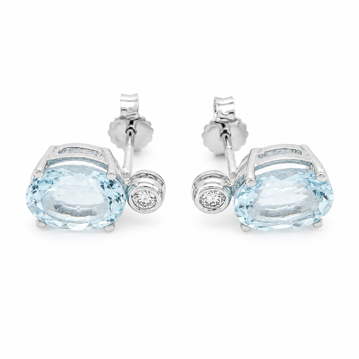 Orecchini - 18 carati Oro bianco - 4.80ct. tw. Acquamarina - Diamante - Made in Italy - Handmade