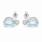 Orecchini - 18 carati Oro bianco - 4.80ct. tw. Acquamarina - Diamante - Made in Italy - Handmade