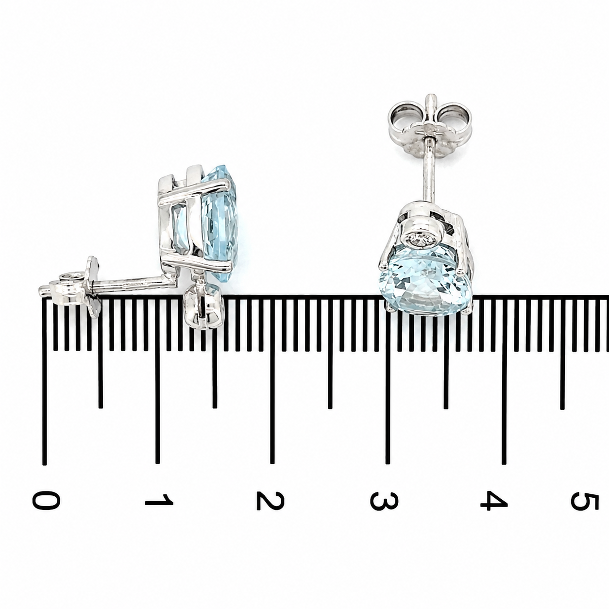 Orecchini - 18 carati Oro bianco - 4.80ct. tw. Acquamarina - Diamante - Made in Italy - Handmade