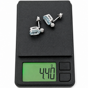 Orecchini - 18 carati Oro bianco - 4.80ct. tw. Acquamarina - Diamante - Made in Italy - Handmade