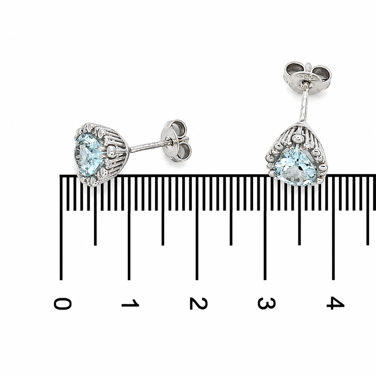 Orecchini - 18 carati Oro bianco - 1.68ct. tw. Acquamarina - Diamante - Made in Italy - HandMade