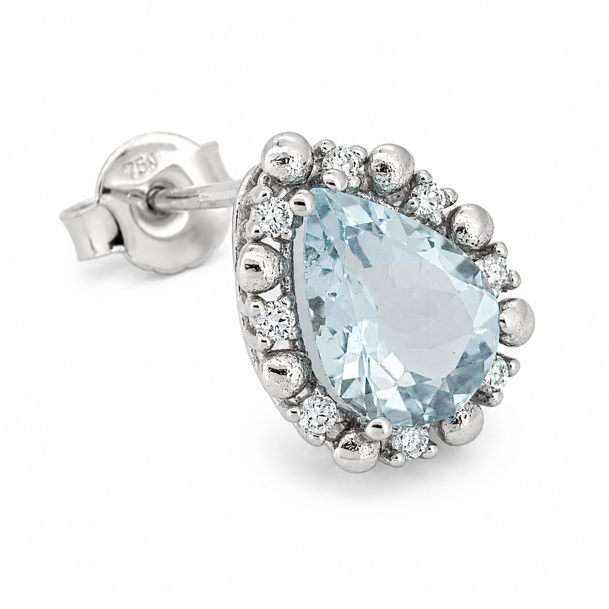 Orecchini - 18 carati Oro bianco - 1.68ct. tw. Acquamarina - Diamante - Made in Italy - HandMade