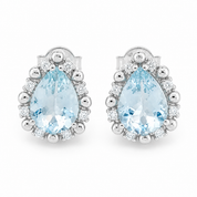 Orecchini - 18 carati Oro bianco - 1.68ct. tw. Acquamarina - Diamante - Made in Italy - HandMade