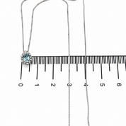 Collana con ciondolo - 18 carati Oro bianco - 0.44ct. tw. Acquamarina - Diamante